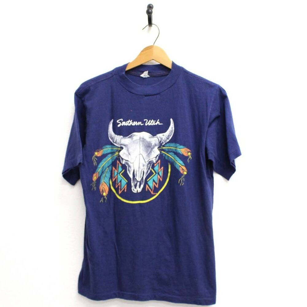 Vintage Southern Utah Cattle Skull T Shirt Large
